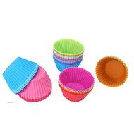 20 pcs Muffin Cupcake Mould Round Shape Silicone Bakeware Maker Mold Colored
