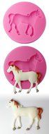 FOUR-C Silicone Cupcake Mold Horse Embossing Mould Cupcake Decoration Color Pink N2