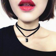 Dixperfect Vintage 90s Choker Necklaces with Pendant for Women N20