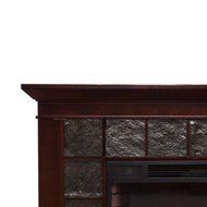 Marcos 60 in. Freestanding Portable Indoor Electric Firebox &ndash; Fireplace Heater in Warm Brown Walnut &amp; Classic... N4