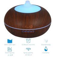 Misyo 300ml Wood Grain Ultrasonic Oil Diffuser Aroma Humidifier with 7 color and Auto Shut-off Protection for... N7