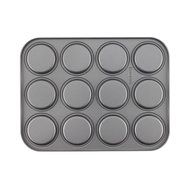 Cake Boss Novelty Nonstick Bakeware 12-Cup Whoopie Pie Pan, Gray