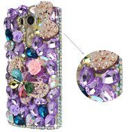 LG G5 Case, LG G5 Bling Case-Spritech(TM) 3D Handmade Colorful Diamond Bling with Butterfly Flower Decoration... N17