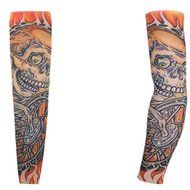 KAKA(TM) 2 pcs (A pair)Dragon Design Fake Temporary Tattoo Arm Cover up Sleeves Body Art Arm Stockings Accessories N17