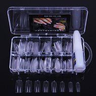 Spritech(TM) 100 Clear False Fake Full Oval Nails Manicure Tools N5