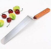 Newest 25cm Cake Icing Spatula With Wood Handle Cream Butter Smoother Blade Angled Flat Scraper Smoothing Decorating...