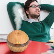 Fullkang Air Aroma Essential Oil Diffuser LED Ultrasonic Aroma Aromatherapy Humidifier (Brown) N14