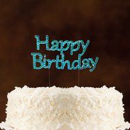 Happy 60th Birthday Rhinestone Crystal Cake Topper Silver, Numbers, Letters for Wedding, Birthday, Anniversary... N8