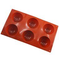 Bestjybt Silicone Large 6 Cavities Hemisphere Dome Mold Soap Mold Cake Mold