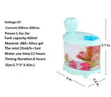 Newlemo 460ML Cool Mist Humidifier Filter Free Fish Tank Humidifier Led Light Portable Humidifier USB Charging N3