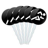 Set of 6 Cupcake Picks Toppers Decoration Running - Crazy 26.2 Runner Marathon N3