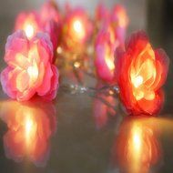 KAKA(TM) Creative DIY Pink Flower Led String Lights with Battery Operated Light for Christmas Wedding Party Garden... N8