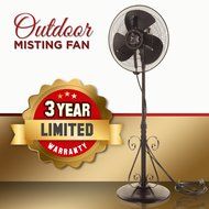 Outdoor Misting Fan (Basic) - 3 Speed - Variable Mist - All Weather Pedestal Fan N8