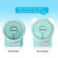 Portable USB Mini Fan, OXOQO Desk Desktop Table Electric Quiet Fan with LED Light, Built-in 2500mah Rechargeable... N6