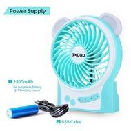 Portable USB Mini Fan, OXOQO Desk Desktop Table Electric Quiet Fan with LED Light, Built-in 2500mah Rechargeable... N7