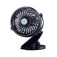 Glowseen USB Clip on Outdoor Fan Rechargeable Battery Desk Fan with 6.5 ft/2M Micro USB Cable (Black) N3