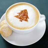 LOHOME&reg; Coffee Latte Garland Mould - 16 PCS Cappuccino Plastic Template + FREE Stainless Steel Powder Shaker -... N2