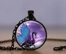 Blue Wing Dragon Necklace Dragon Pendant Necklace or Dragon Keyring Dragon Jewelry Dragon Pendant Dragon Necklace