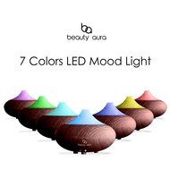 Beauty Aura Wooden Ultrasonic Aromatherapy Essential Oil Diffuser. Dark Brown. N3