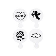 DECORA 16 Pieces Cake Cappuccino Coffee Barista Stencils Templates Strew Pad N5