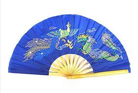 4pcs Different Colors Dragon Phoenix Pattern Kung Fu Martial Tai Chi Bamboo Fan Yellow Pink Blue Red N2