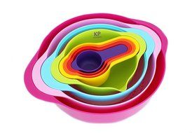 8 in 1 Premium Mixing Bowl Set By KP Solutions | 4 Anchor Hocking Measuring Cups, 1 Colander, 1 Mesh Sieve &amp; 2...