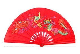 4pcs Different Colors Dragon Phoenix Pattern Kung Fu Martial Tai Chi Bamboo Fan Yellow Pink Blue Red N3