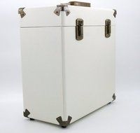 SW-B18 Portable vinyl record box storage cases for vinyls album collections (Cream)