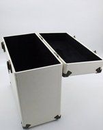 SW-B18 Portable vinyl record box storage cases for vinyls album collections (Cream) N2