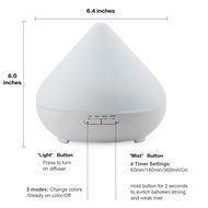 Essential Oil Diffuser 300ml - Aroma Diffuser Ultrasonic Whisper Quiet Cool Mist - Aromatherapy Humidifier with... N6