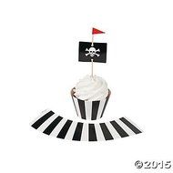 Pirate Party Cupcake Wrappers with Picks - Makes 50 Cupcakes