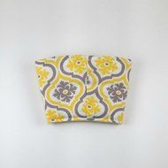 Cup Cozy, Coffee Cup Sleeve, Insulated Fabric Cozy, Handmade, Yellow Gray N2