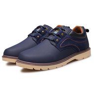 Spritech(TM) Men's Fashion British Comfort Non-slip Round Toe Work Shoe Flat Martin Boots Black N11