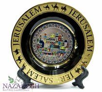 Jerusalem Display Ceramic D&eacute;cor Plate Wall Hanging With Stand Holy Land 6"