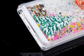 Galaxy S5 Case,Galaxy S5 Liquid Cover,PHEZEN Christmas Tree Santa Claus Design Cool Quicksand Moving Stars Bling... N19