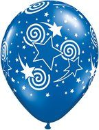 Pioneer Balloon Company 50 Count Swirling Star-A-Round Latex Balloon, 11", Assorted
