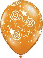 Pioneer Balloon Company 50 Count Swirling Star-A-Round Latex Balloon, 11", Assorted N2