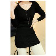 Spritech(TM) Fashion Sex Women Slim V Neck Backless Knit Long Sleeve Pullover Base Sweater Green N5