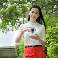 ECEEN Mini Personal Couples Fan Handheld Folding 350 Degree Rotating Dual Head Fan Portable Powered by Battery... N11