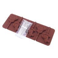 eGroo&reg; Silicone Candy Molds &amp; Ice Cube Trays - Hard Candy Lollipop Mold with Sticks DIY 3d Chocolate Fondant Mould...