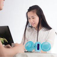 ECEEN Mini Personal Couples Fan Handheld Folding 350 Degree Rotating Dual Head Fan Portable Powered by Battery... N12