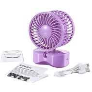 ECEEN Mini Personal Couples Fan Handheld Folding 350 Degree Rotating Dual Head Fan Portable Powered by Battery... N15