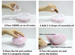 HICBOX 7 kinds of color lights ultrasonic mute fragrance machine humidifier 100ML (Pink) N8