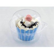 100pcs Clear Plastic Cupcake Cake Muffin Case Dome Holder Box Container