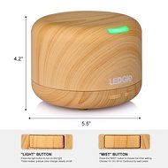 Ledgle Essential Oil Diffuser 400ml Wood Grain Ultrasonic Aroma Diffuser Mist Air Humidifier with 7 Color Changing... N4