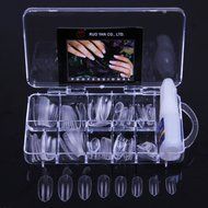 Spritech(TM) 100 Clear False Fake Full Oval Nails Manicure Tools N6