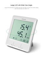 ZOGLAB Smart Intelligent Large LCD Indoor Air Quality Multipurpose Digital Temperature and Humidity Meter N4