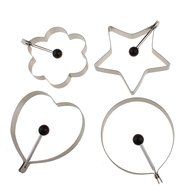 Sealike Stainless Steel Cook Fried Egg Pancake Ring Mold Set of 4 With Stylus