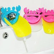 KAKA(TM) Kids Children Baby Washing Hands Water Faucet Extender Cute Animal Water Chute Extender Blue N7