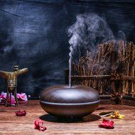 UINSTONE Essential Oil Diffuser Humidifier, Wood Grain Ultrasonic Diffuser Cool Mist Humidifier for Home, Yoga... N4